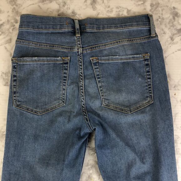 Urban Outfitters Free People High Rise Busted Knee Skinny Fit Blue Jeans - W 26 - Picture 13 of 15